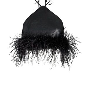 Lamarque Black Feathered Women's top